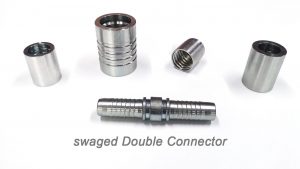 Swaged double connector